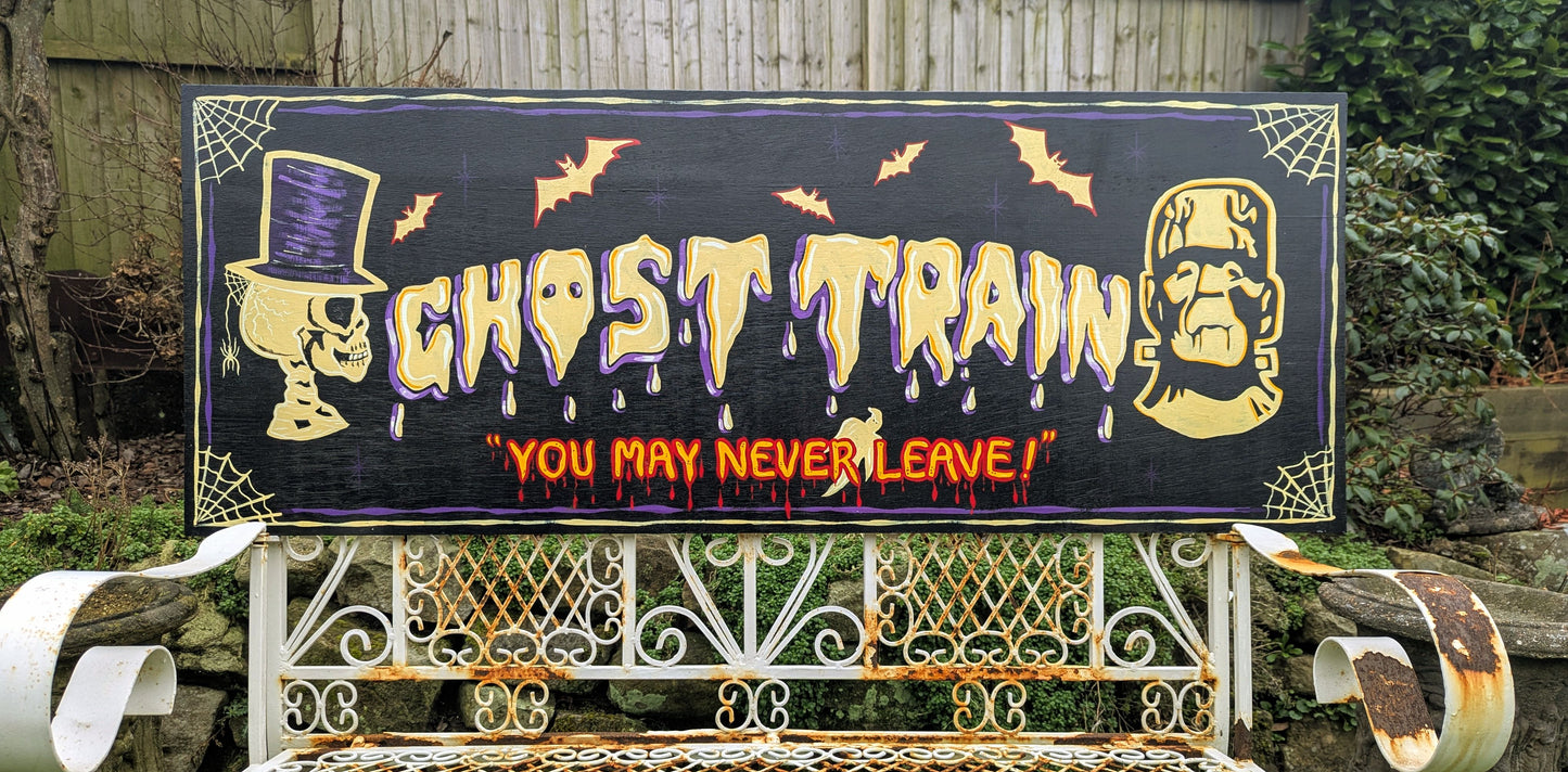 Hand Painted Art Ghost Train - Delivery Available