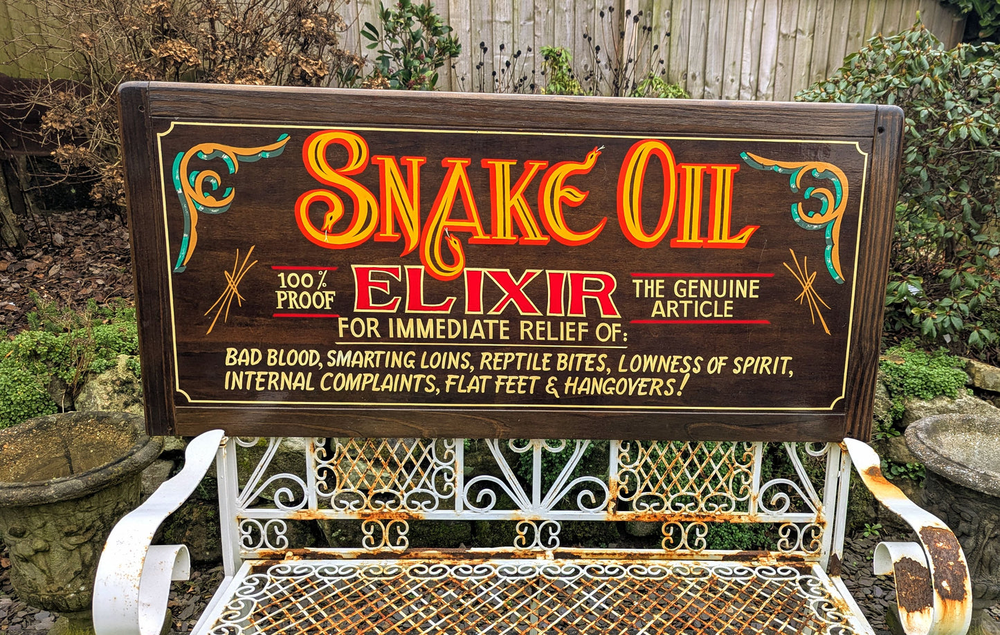 Hand Painted Art Snake Oil - Delivery Available