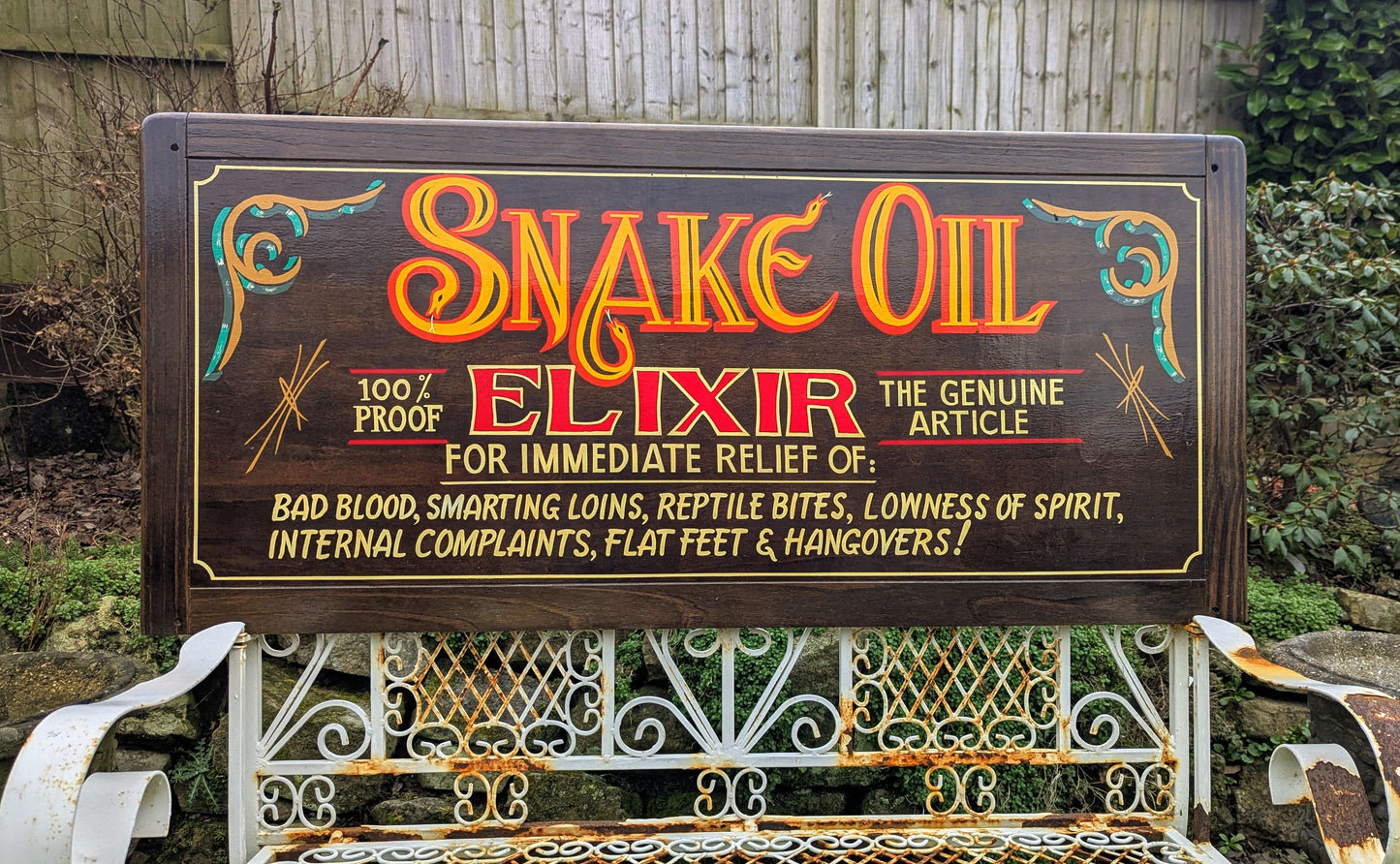 Hand Painted Art Snake Oil - Delivery Available