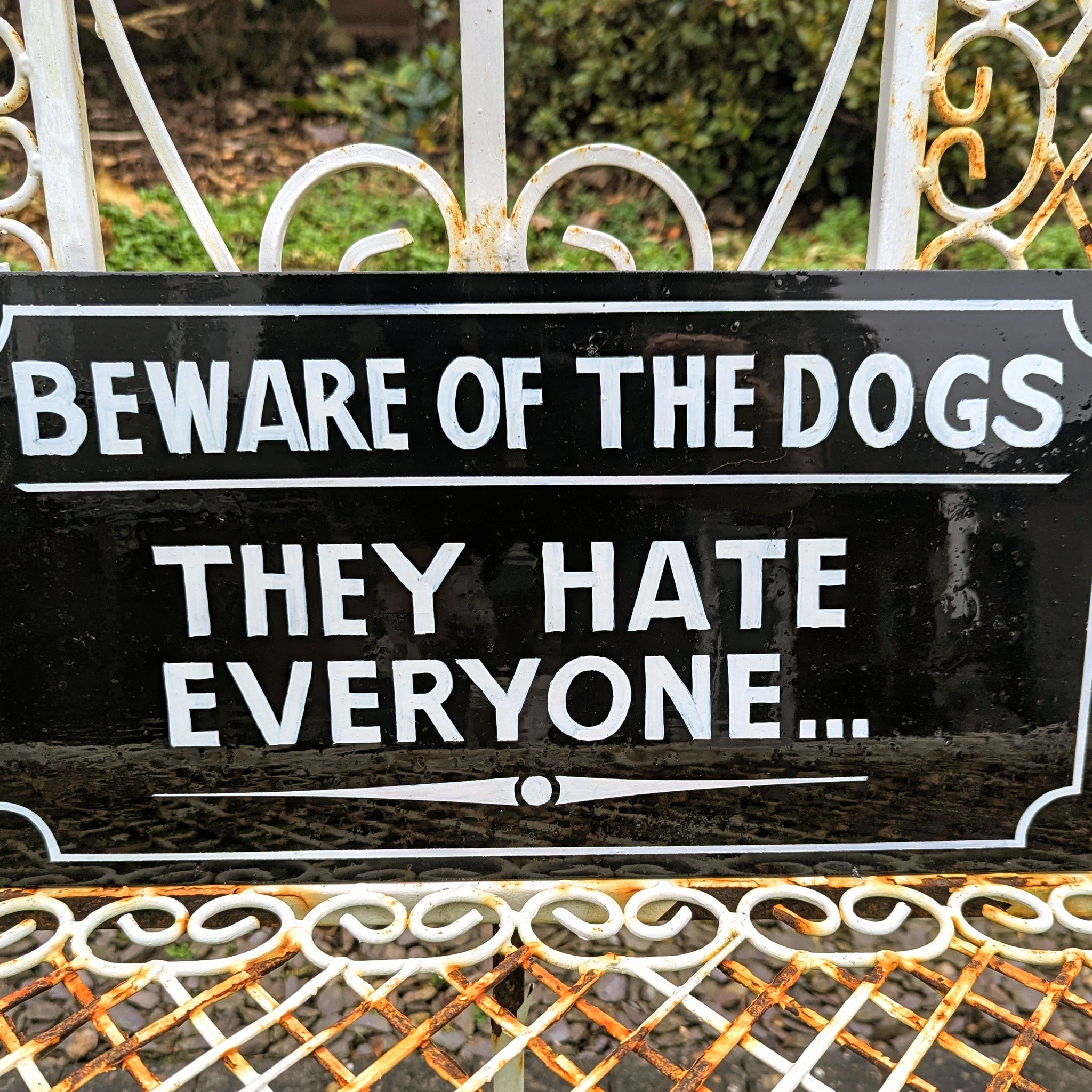 Superb Quality Hand Painted Art Sign , Beware Of The Dogs, They Hate Everyone… - Delivery Included