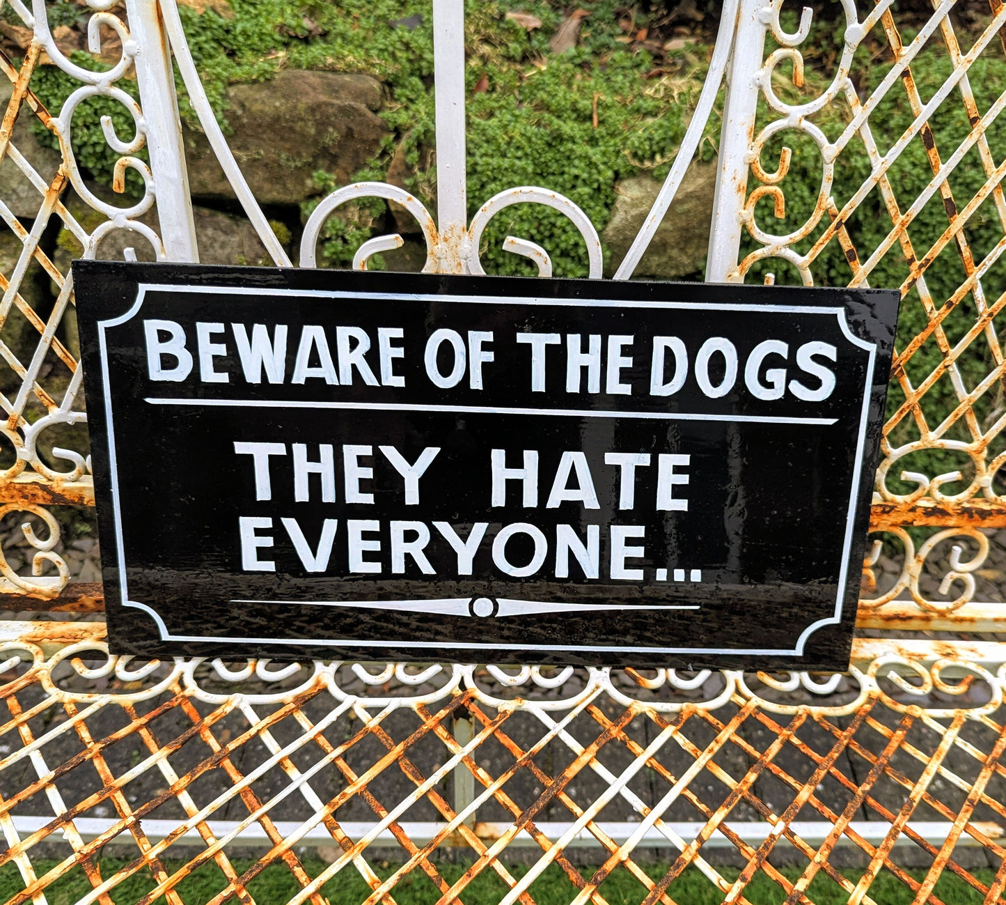 Superb Quality Hand Painted Art Sign , Beware Of The Dogs, They Hate Everyone… - Delivery Available