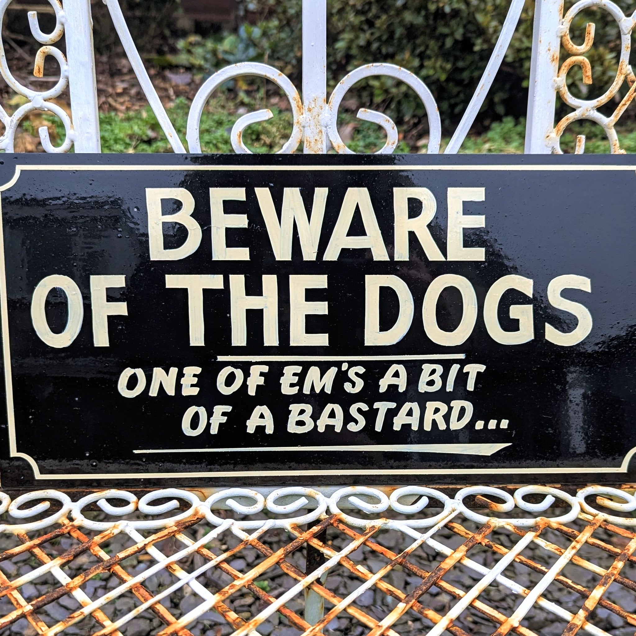 Superb Quality Hand Painted Art Sign , Beware Of The Dogs - Delivery Included