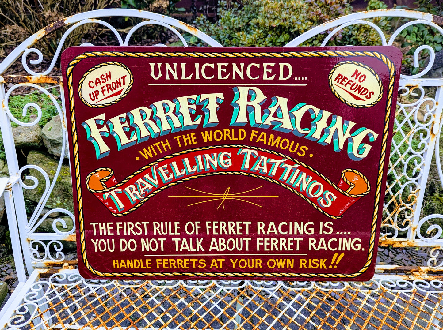 Hand Painted Art Ferret Racing - Delivery Available