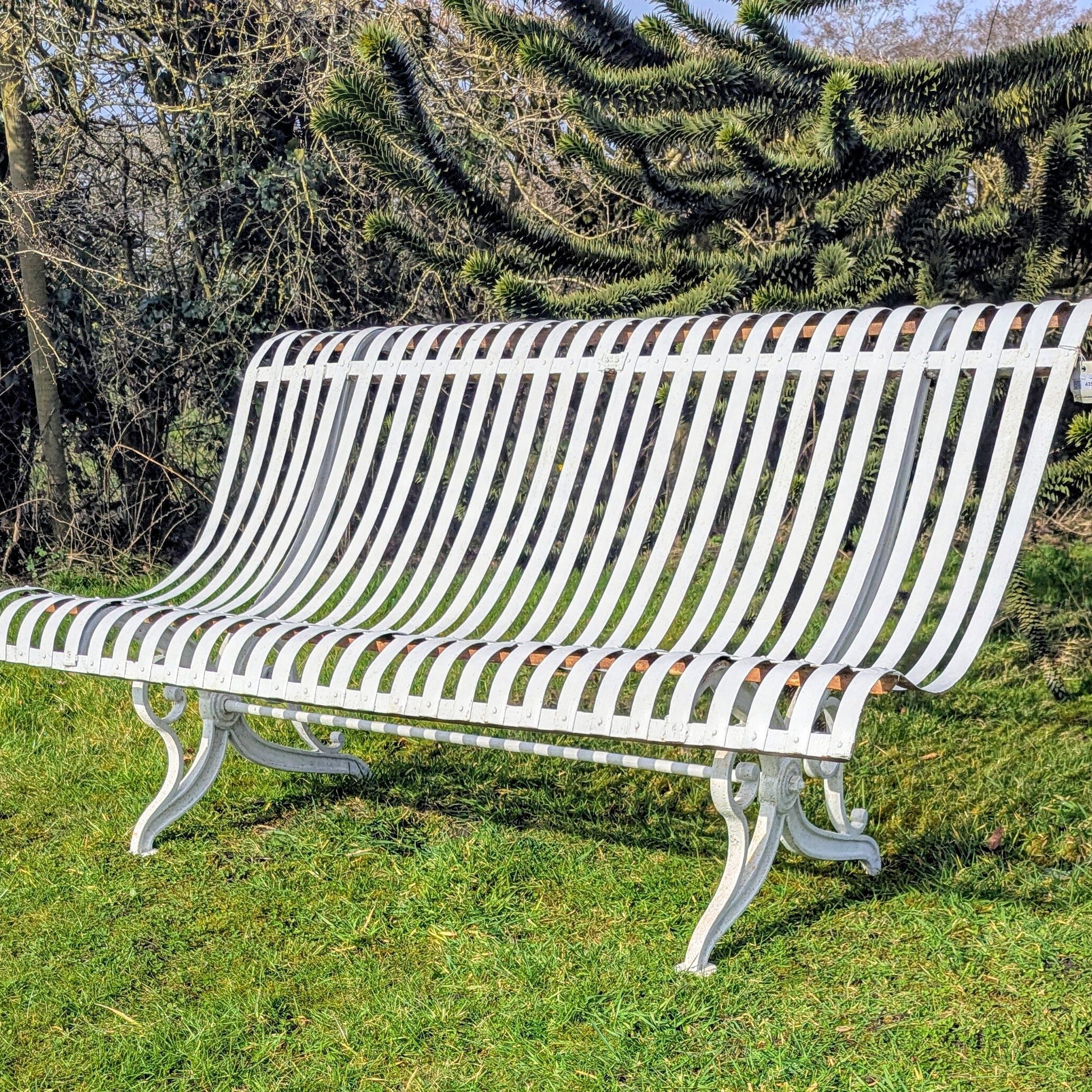 Stylish Usine Garre Paris Cast Iron Strapwork Scroll Garden Bench Cira 1900  - Delivery Included