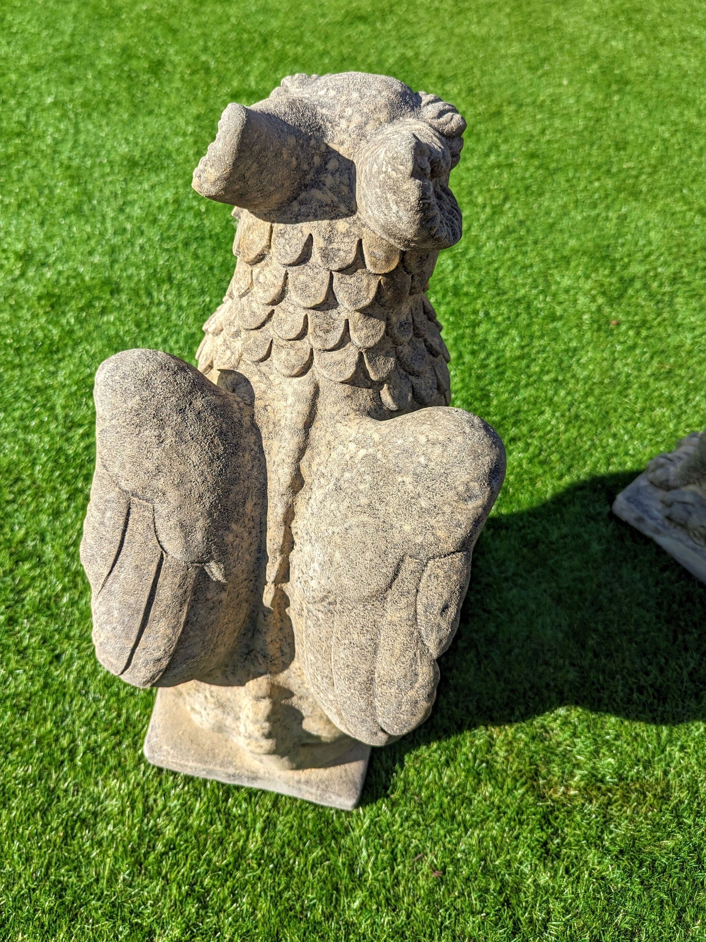 Winged Griffins garden ornament English stone