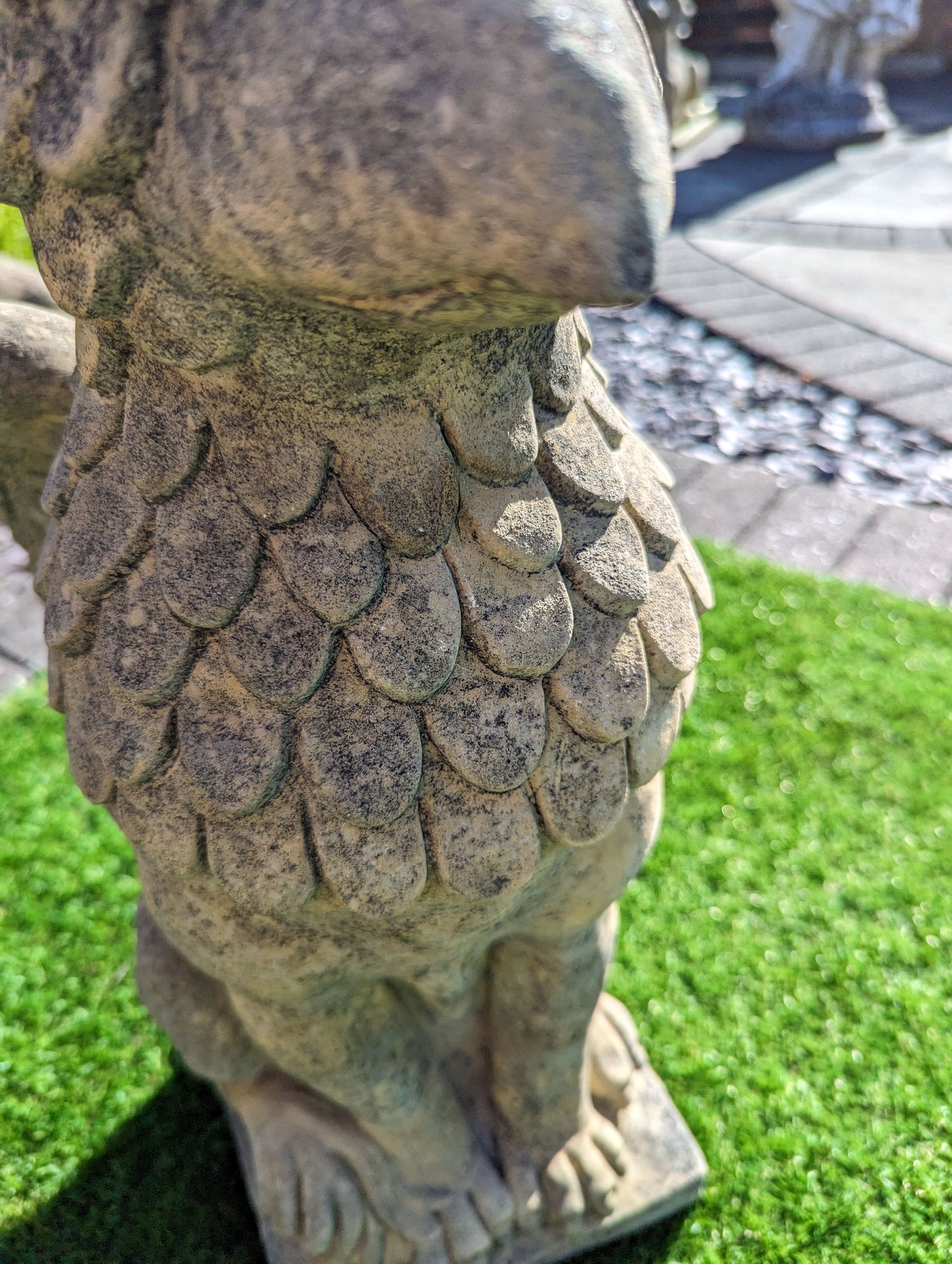 Winged Griffins garden ornament English stone