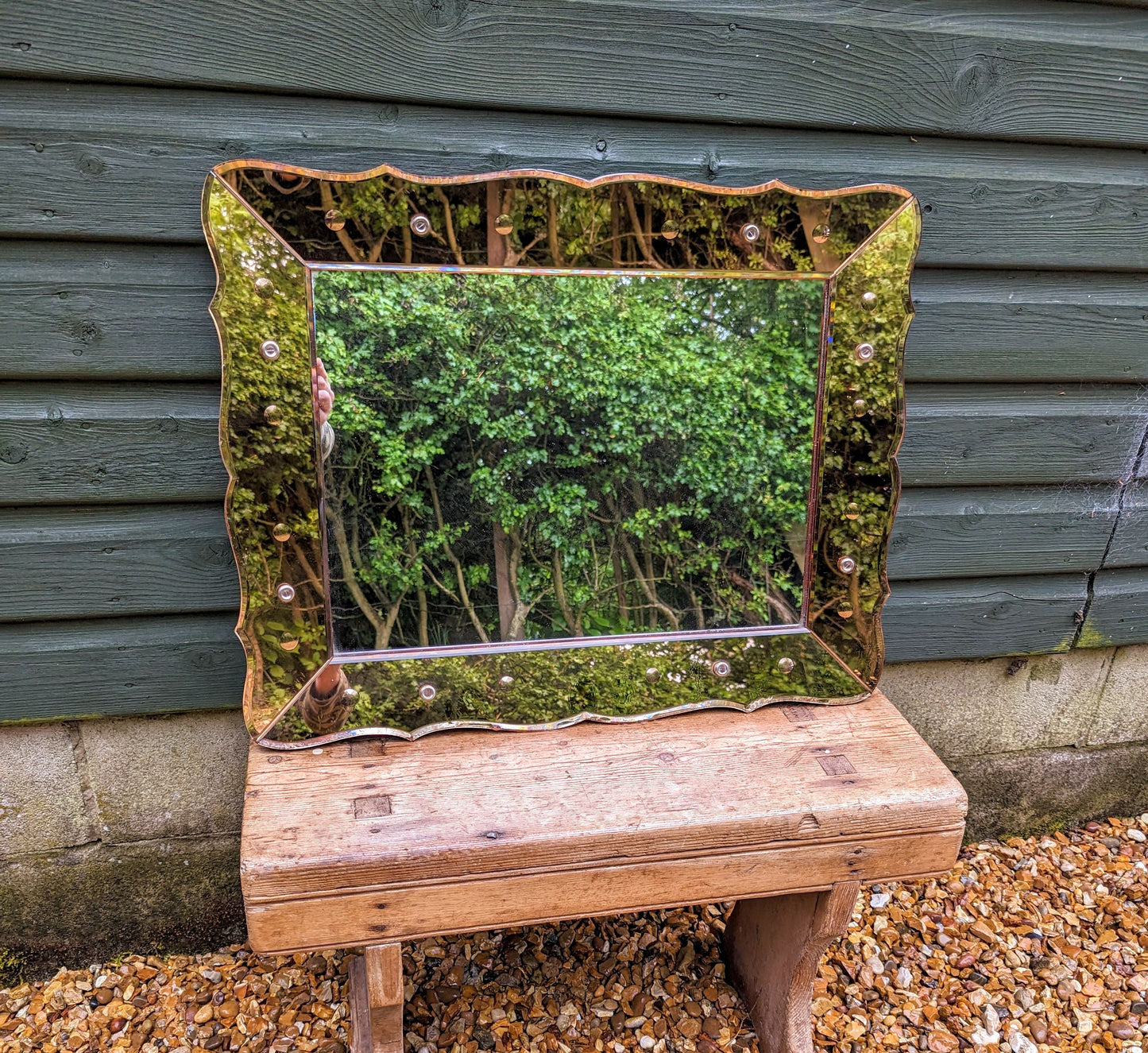 1930s Venetian rose luxury mirror