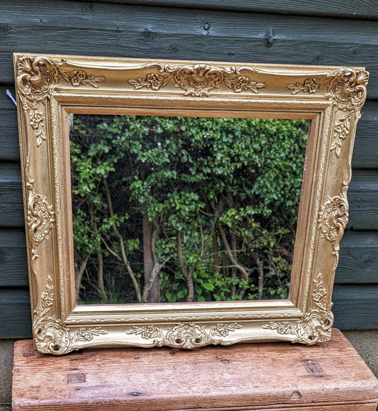 Late 19th century gilt carved box mirror
