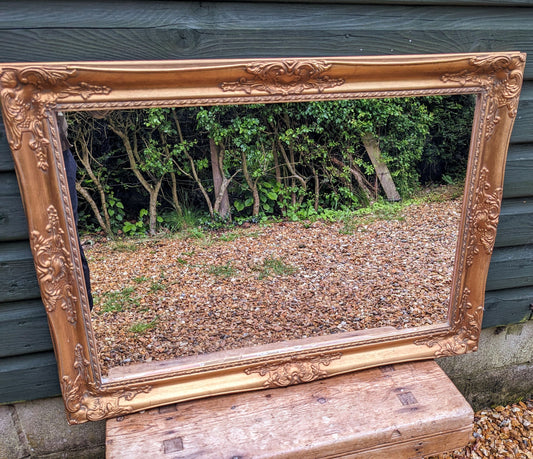 Antique GILT & GESSO CARVED MIRROR LATE 19TH CENTURY