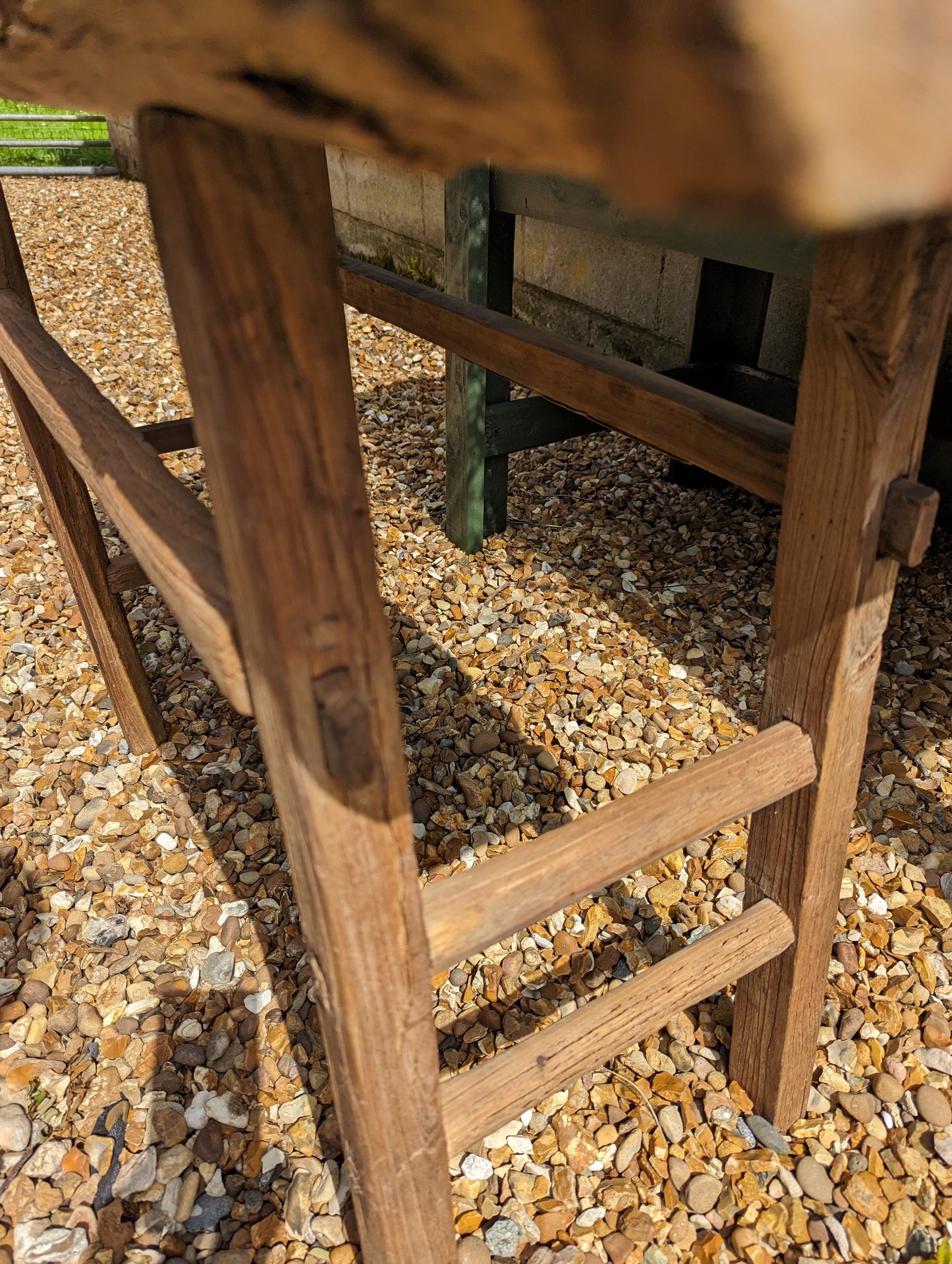 Rustic reclaimed elm console table - Katy