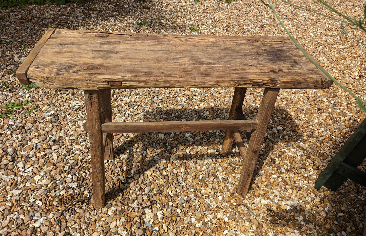 Rustic reclaimed elm console table - Katy