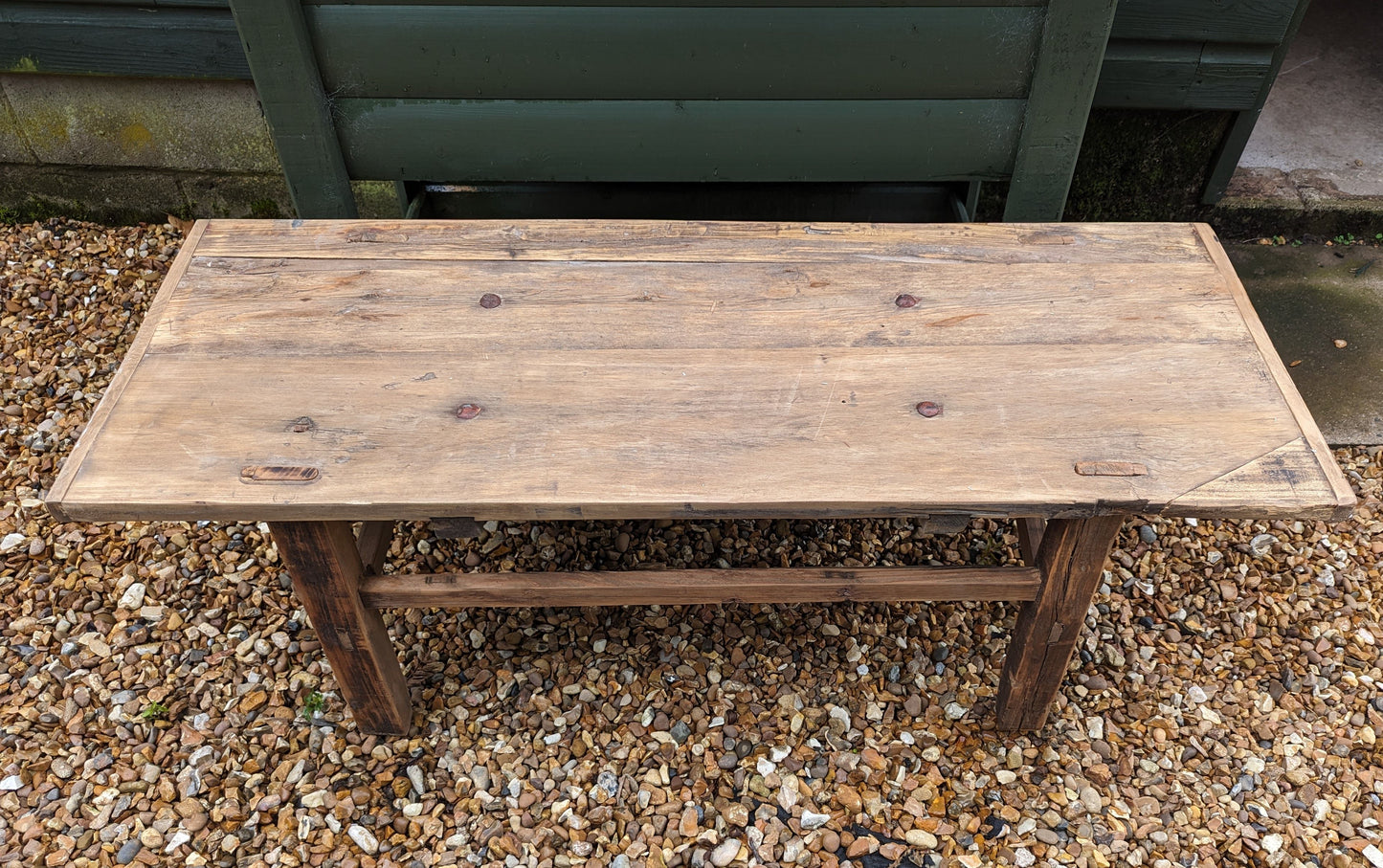 Vintage rustic reclaimed elm coffee table