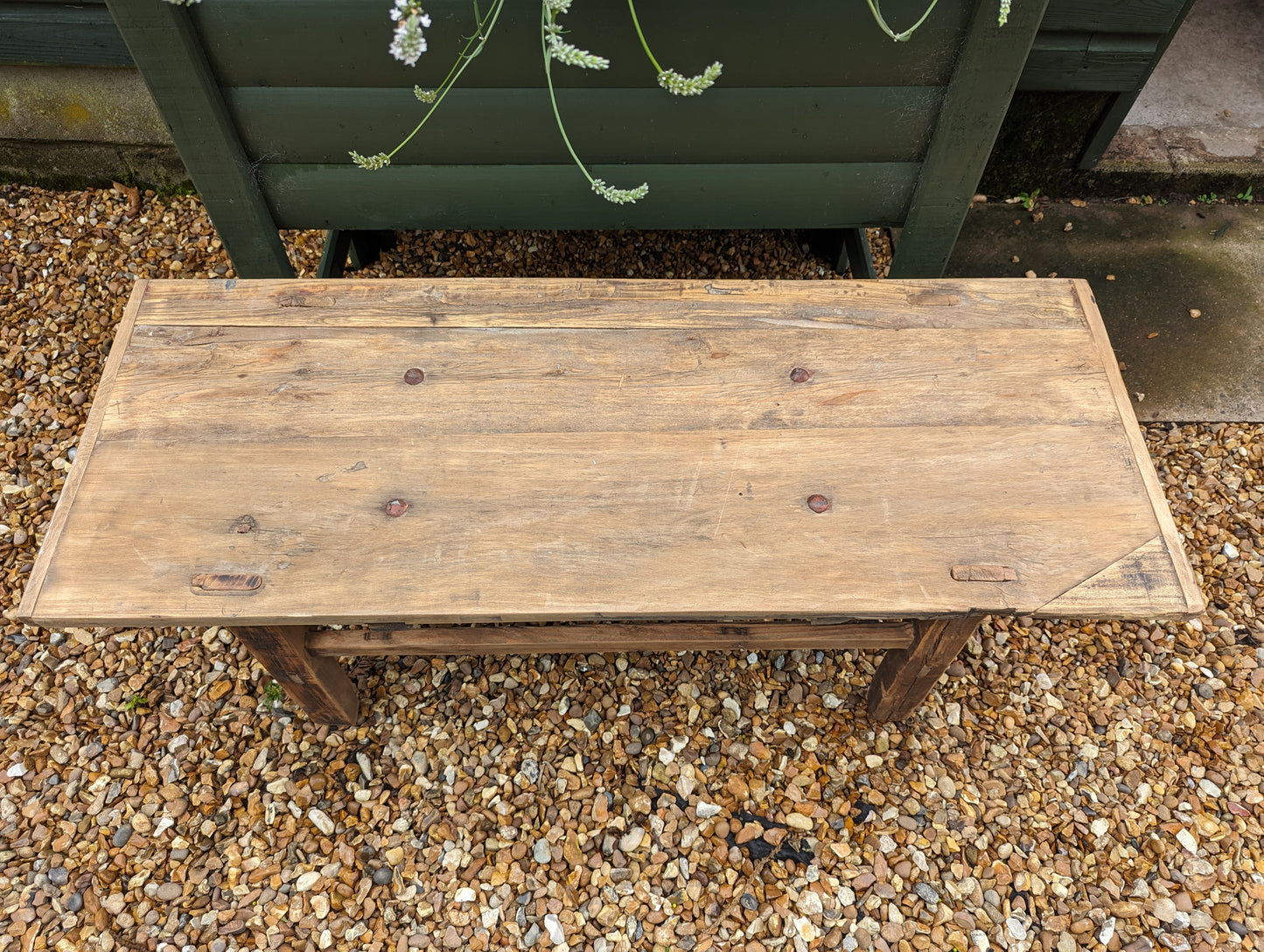 Vintage rustic reclaimed elm coffee table