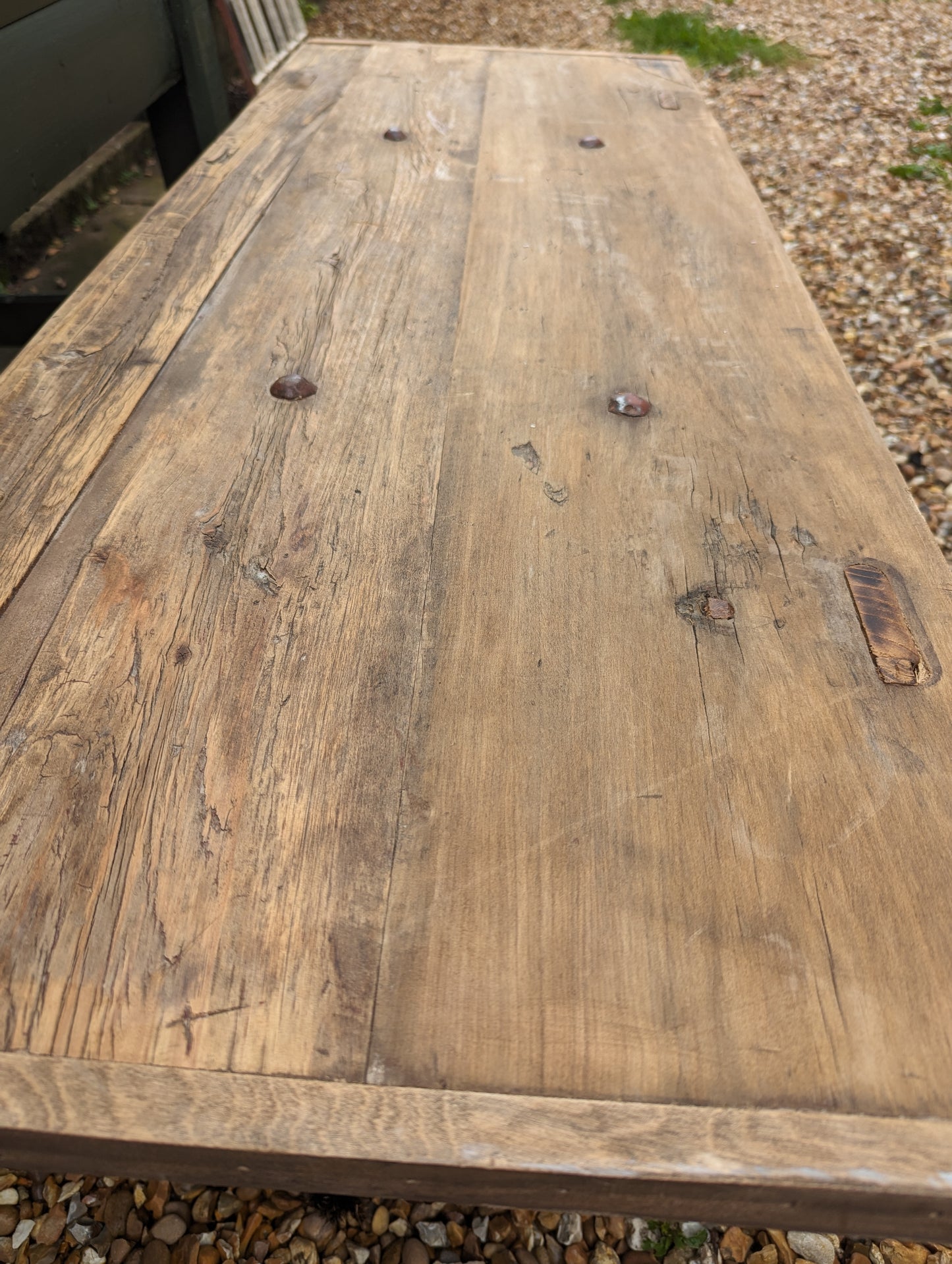 Vintage rustic reclaimed elm coffee table