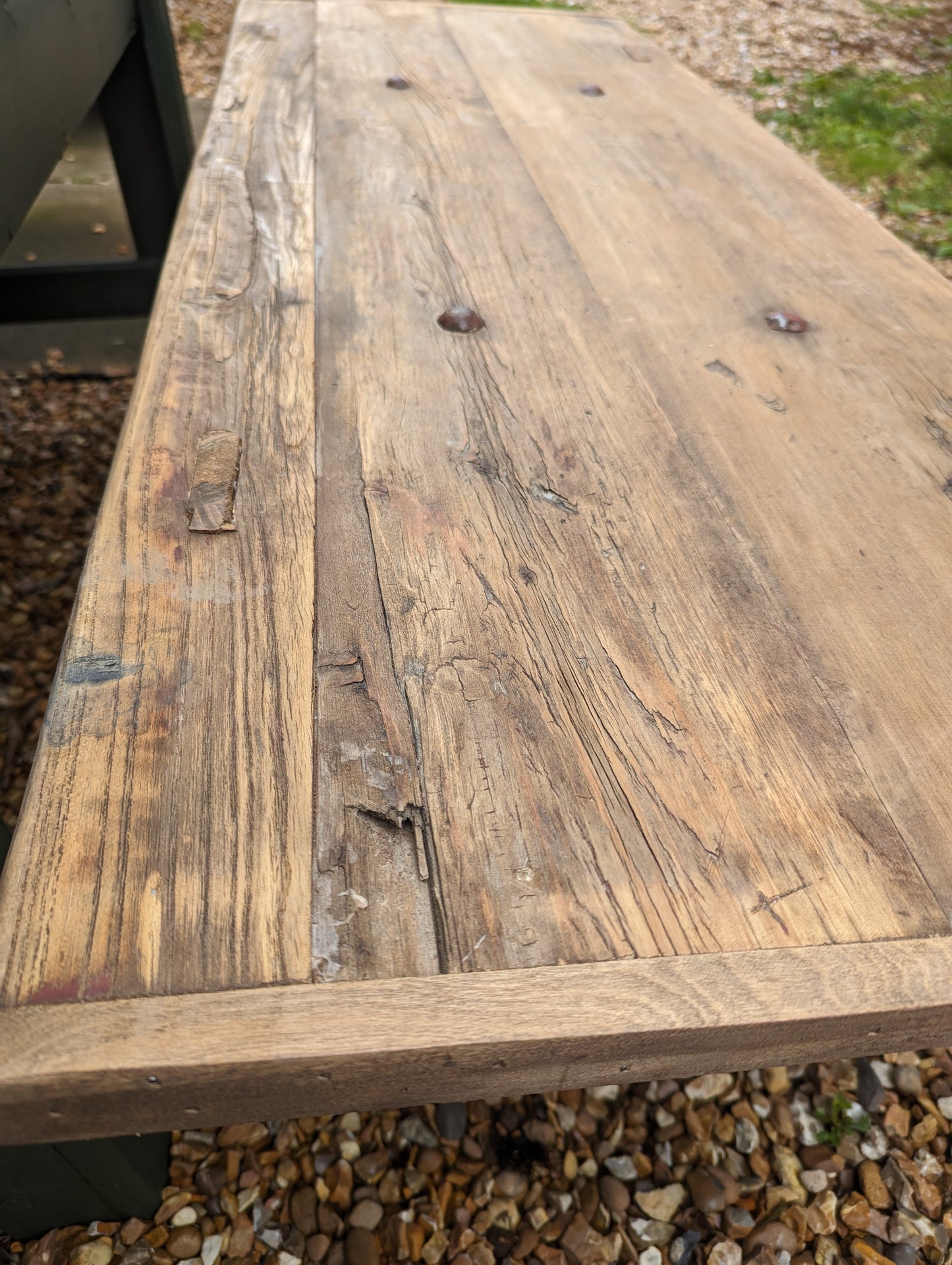 Vintage rustic reclaimed elm coffee table