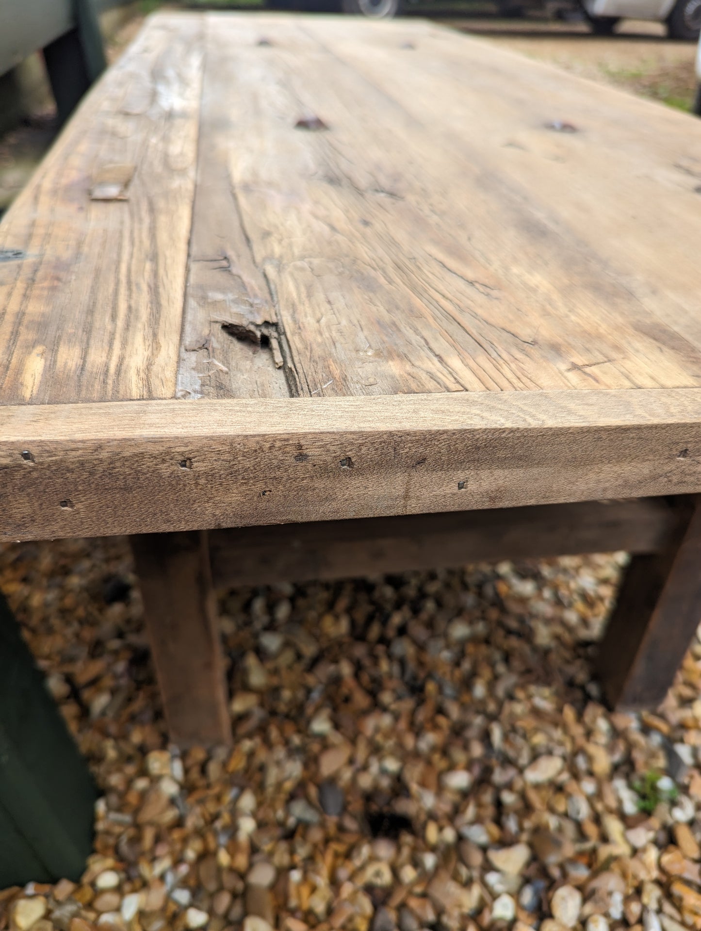 Vintage rustic reclaimed elm coffee table