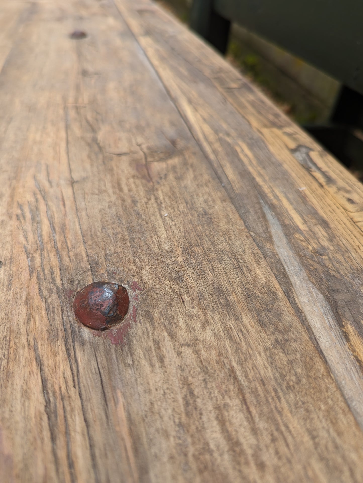 Vintage rustic reclaimed elm coffee table