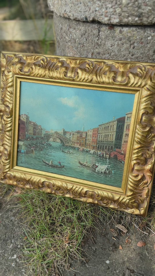 BEAUTIFUL OPULENT PAOLO LUCATELLO RARE VENETIAN RIVER SCENE - UK DELIVERY INCLUDED