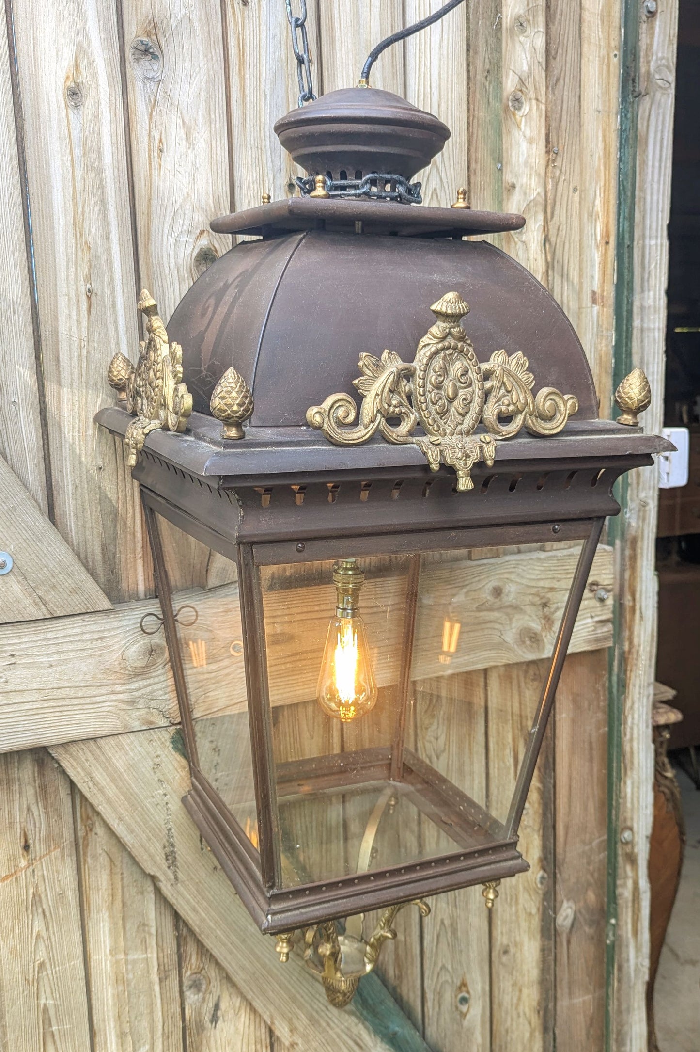 Antique Casino Brass Lantern - Delivery Available