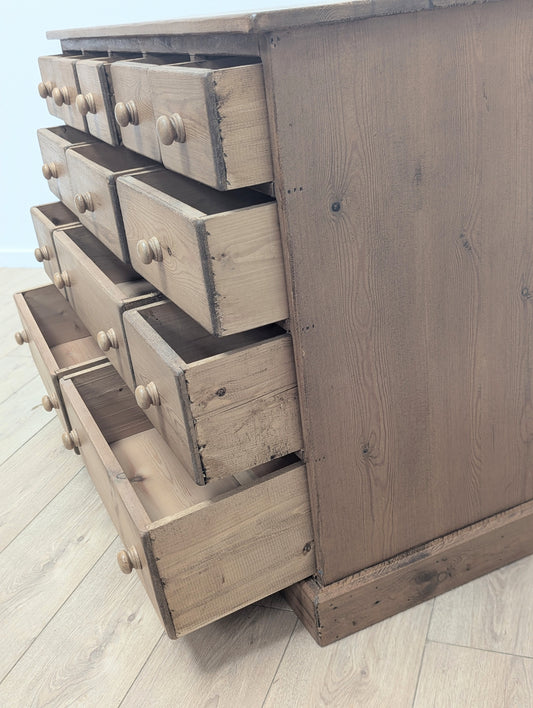Vintage pine wood chest of drawers with 13 drawers - Delivery Available - 0347