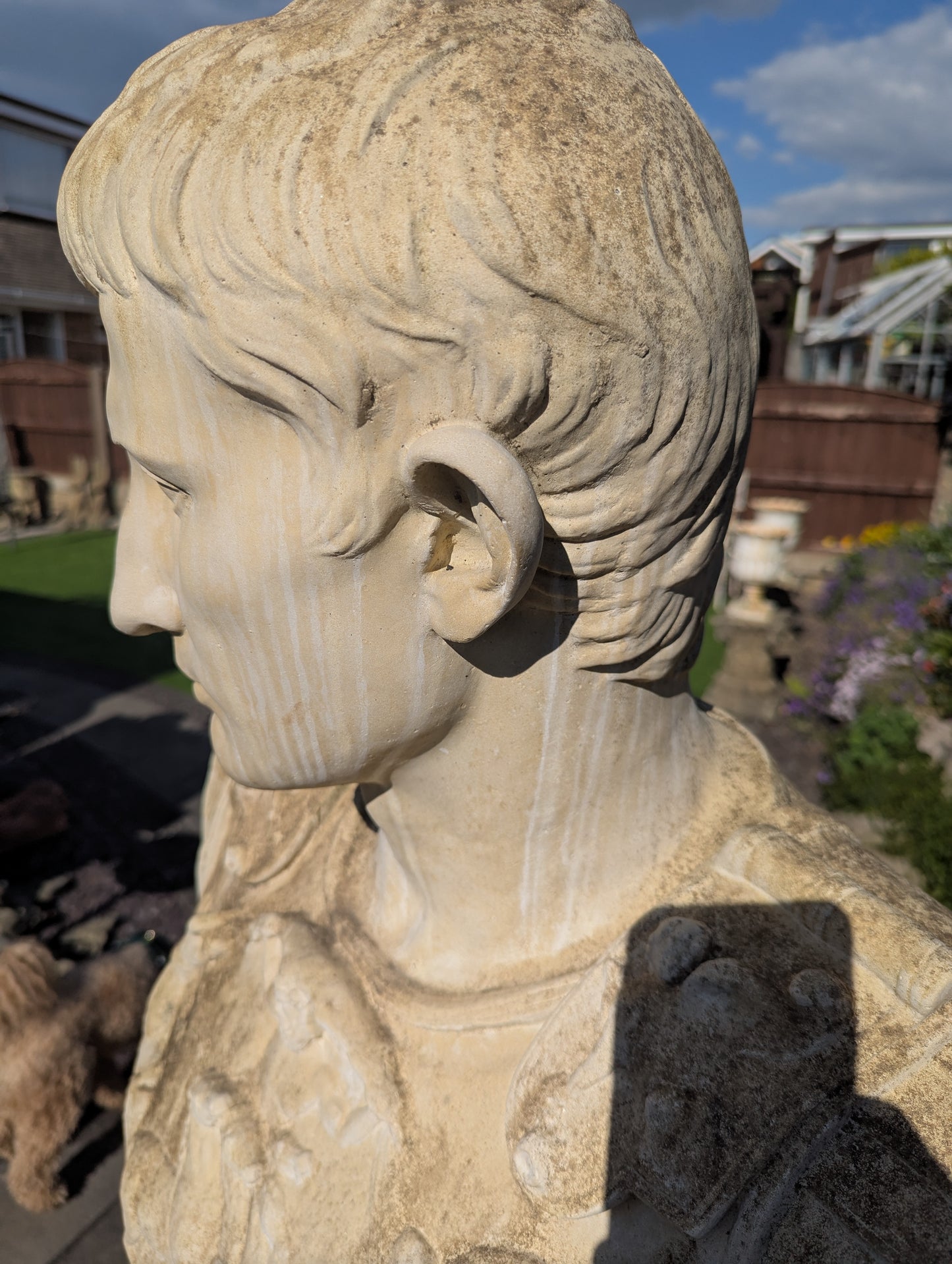 Mid 20th Century Classical Stone Bust Cesar Augustus - UK Delivery Included