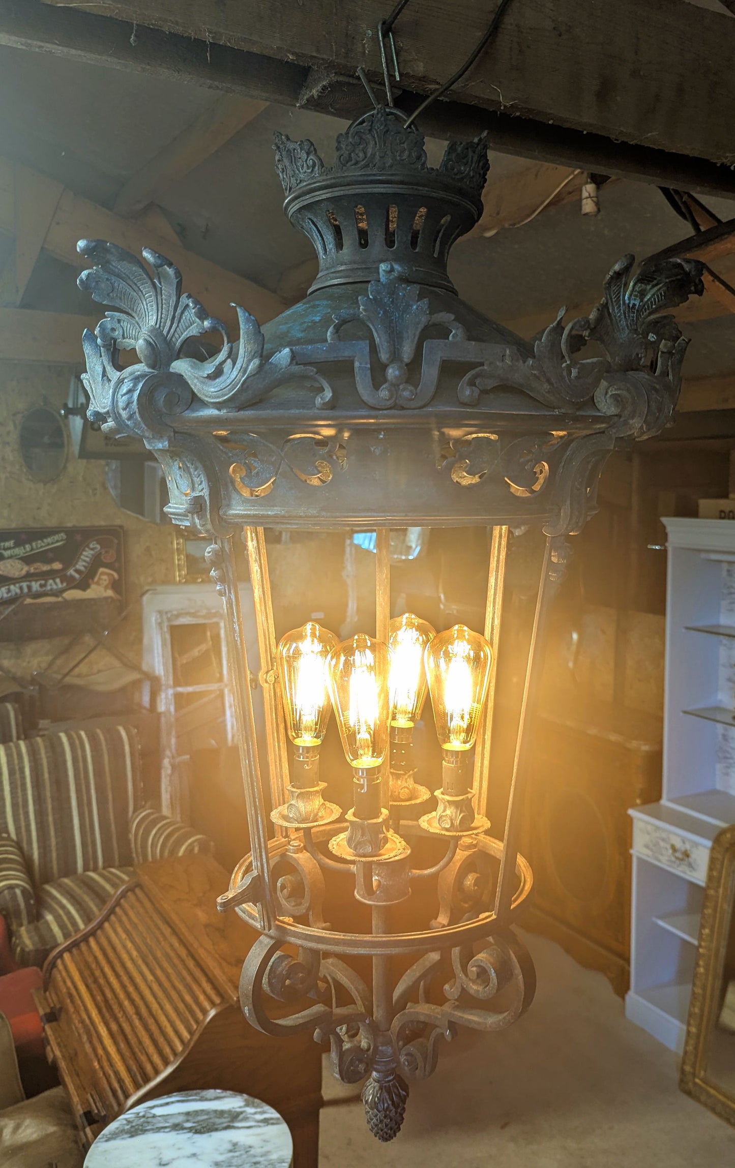 19th Century French Bronze Lantern Lamp - UK Delivery Available