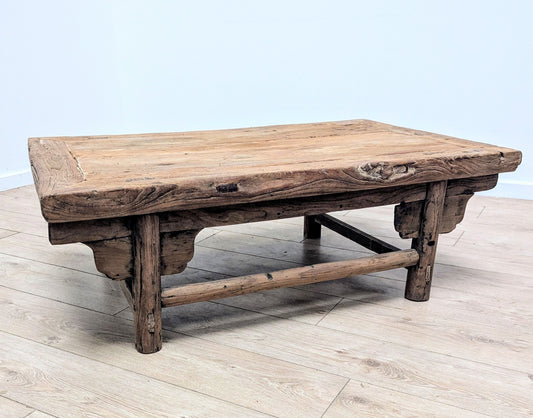 Rustic Vintage Reclaimed Elm Wood Coffee Table - Delivery Available 0280