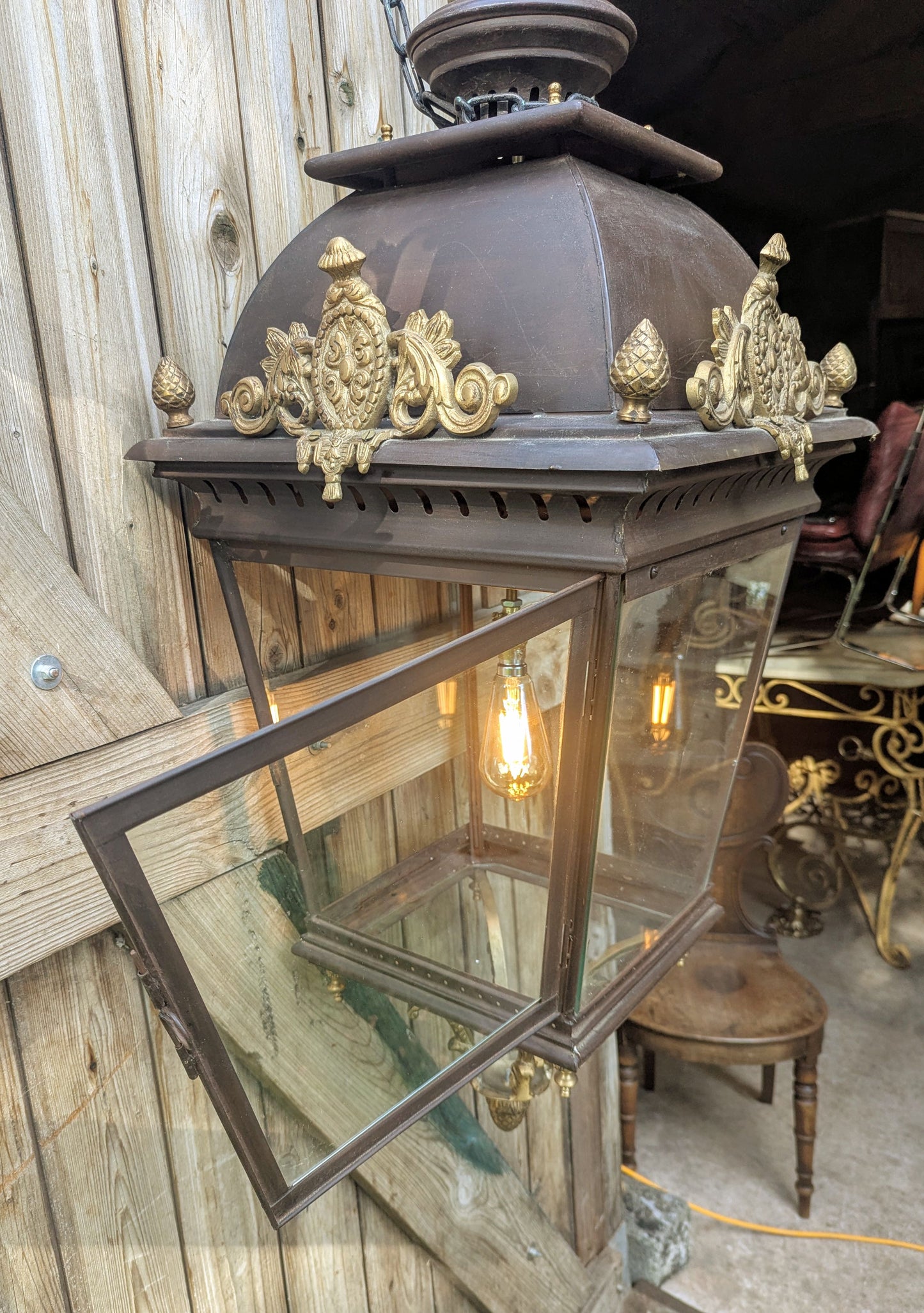 Antique Casino Brass Lantern - Delivery Available
