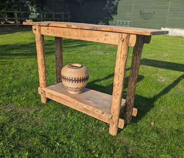 Vintage french console butcher block bistro kitchen table - Delivery available 0234.