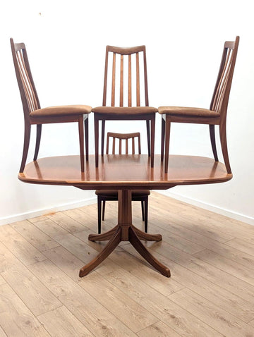 Vintage G-Plan William Lawrence extending dining table with four chairs - Delivery available - 0348