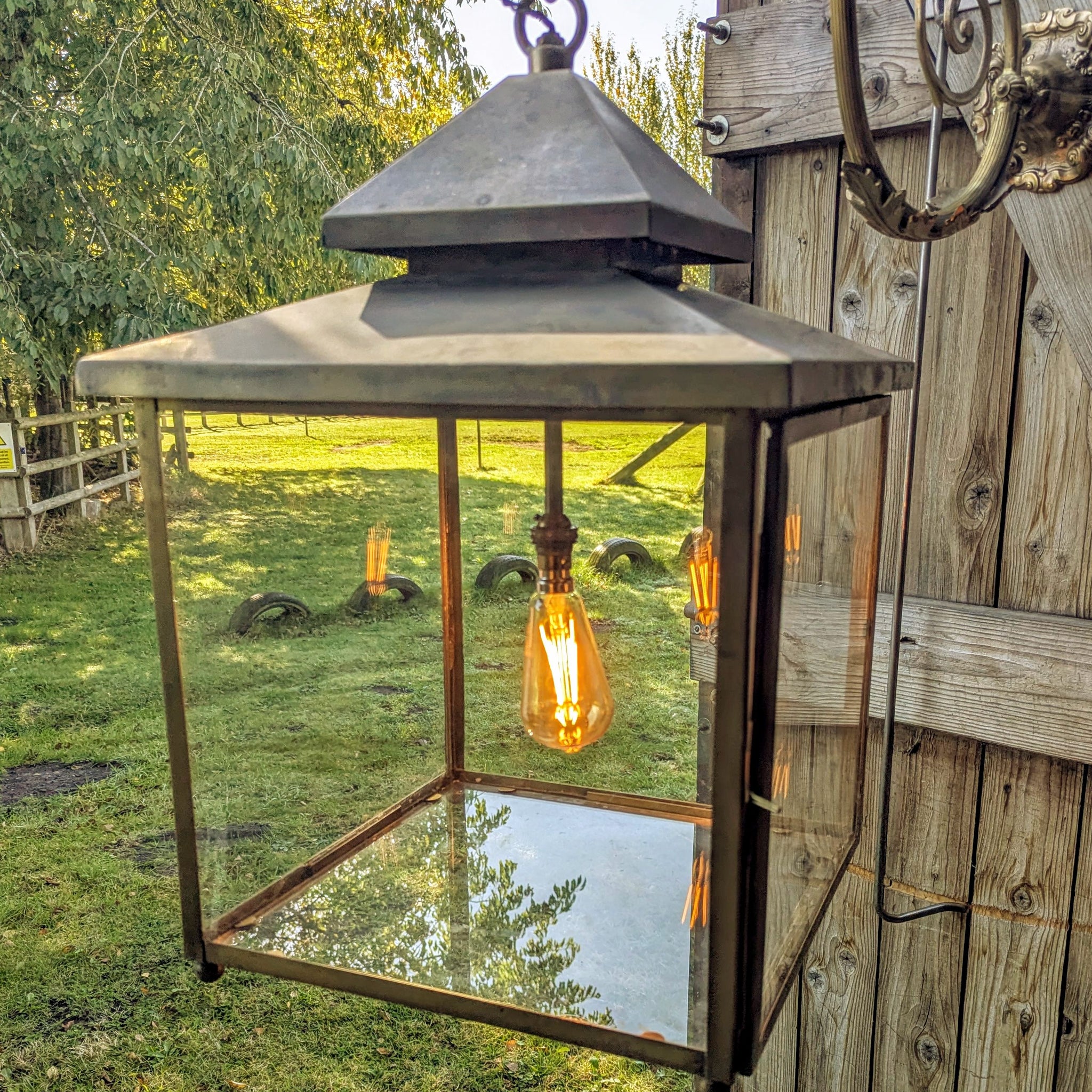 Contemporary Brass Porch Lantern - Delivery Available UK