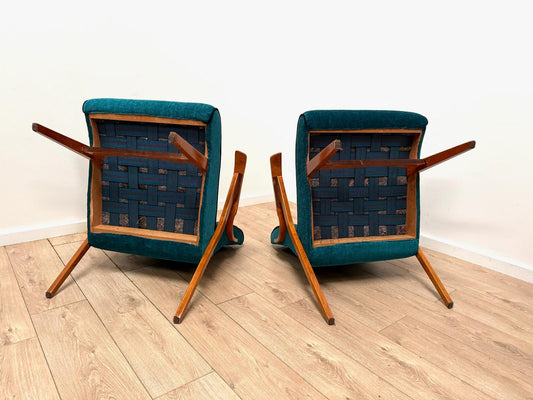 Vintage Italian Green Gio Ponti hard to find Style Armchairs 1950’s - Delivery available 0006