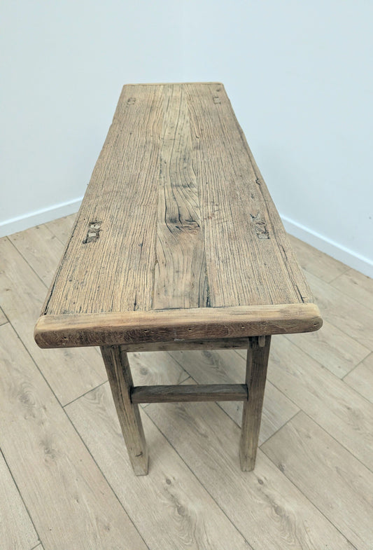 Rustic Reclaimed Elm Vintage Console Table - Delivery Available 0281