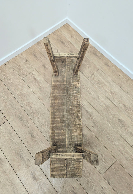 Vintage Light Colour Rustic Reclaimed Elm Coffee Table - Delivery Available 0282