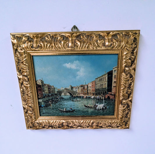 Paolo Lucatello Venetian river scene - Uk delivery included.