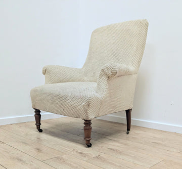 Early 20th C Victorian Library chair with Casters - Delivery Available 0290