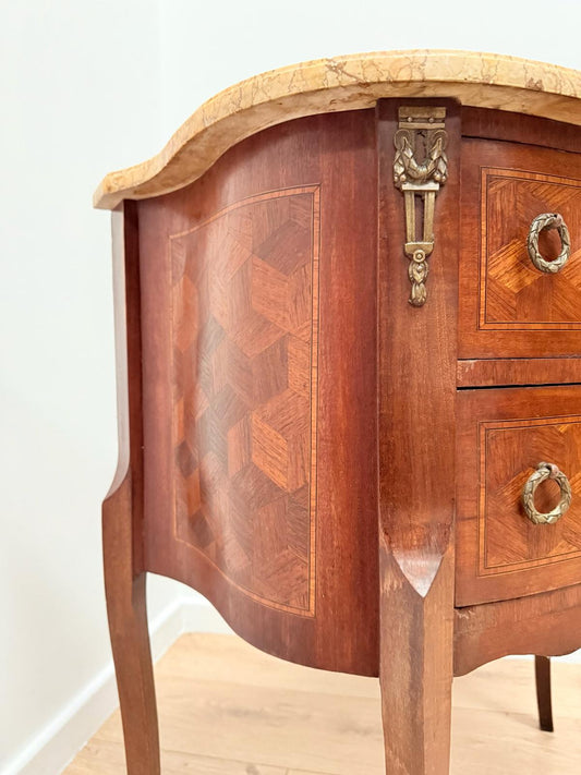 Beautiful French Louis XV style Tulipwood Marquetry Chest - Delivery available 0187.