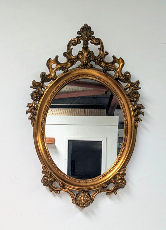 Deknudt of Belgium oval gilt mirror - Delivery available.