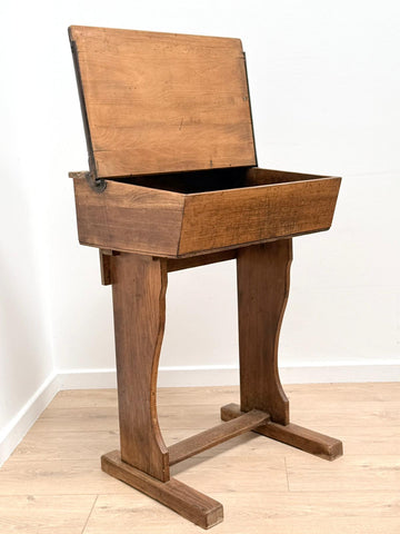 Vintage mid century beech child's school desk - Delivery available 0116.