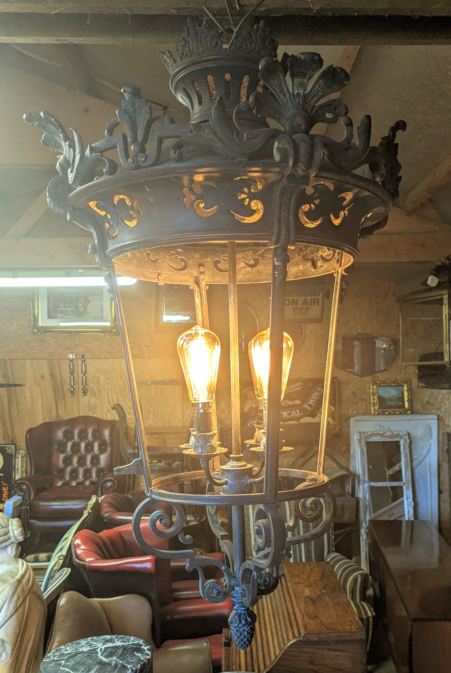 19th Century French Bronze Lantern Lamp - UK Delivery Available