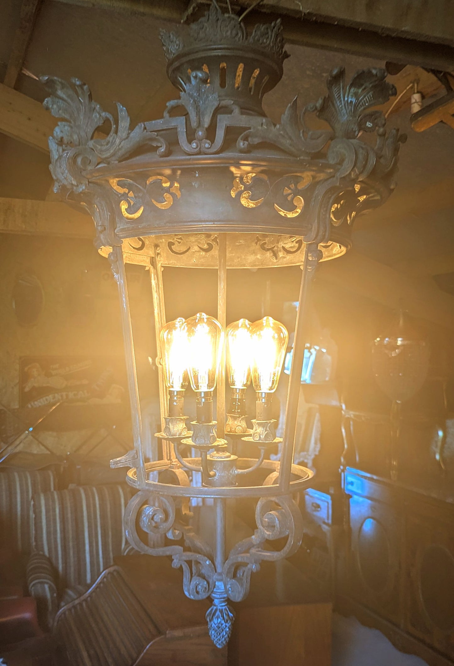 19th Century French Bronze Lantern Lamp - UK Delivery Available
