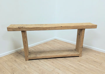 Large Bold Vintage Rustic Reclaimed Elm Console Table - Delivery Available 0285
