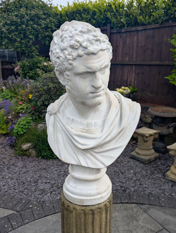 Vintage Caracalla Roman Emperor composite Marble di latte Bust- Delivery Available 0128.
