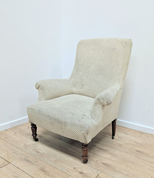 Early 20th C Victorian Library chair with Casters - Delivery Available 0290