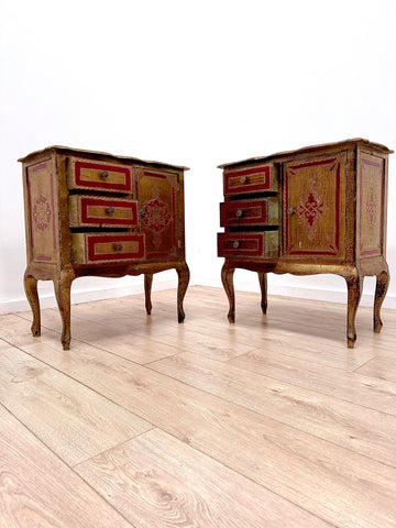 Antique rare near pair of Italian Florentine cabinets - Delivery available 0207.