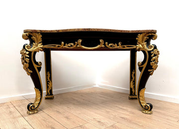 Exquisite Rococo Gilt Console Shaped Breche D Alep Marble  - Delivery available 0191.