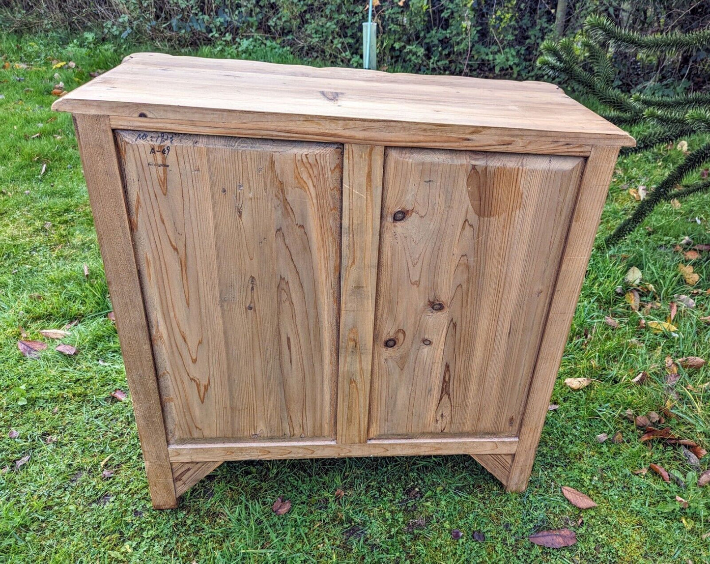 Exceptional french hand carved pine vintage chest of 3 drawers