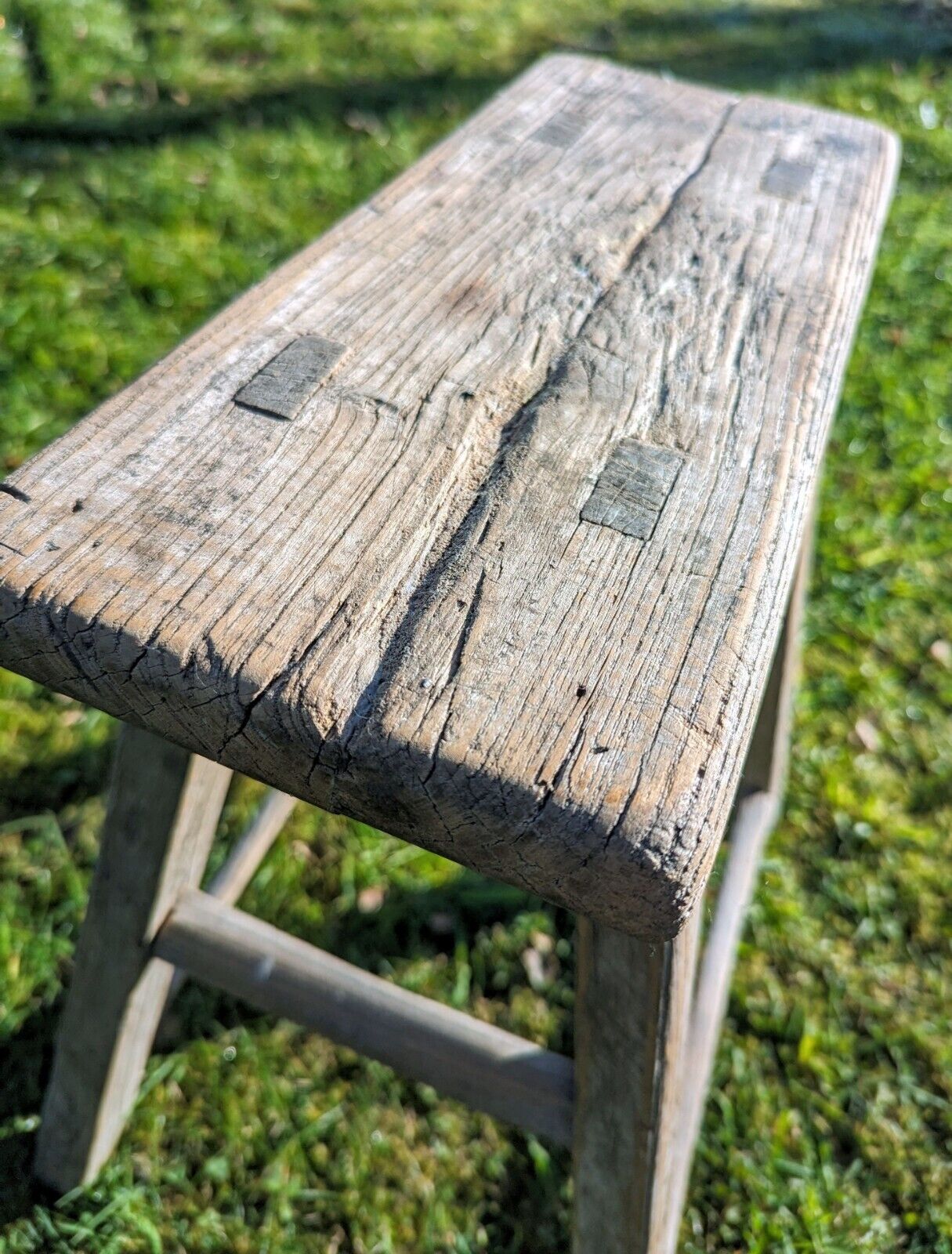 RUSTIC ELM STOOL/SIDE TABLE - BEYONCE