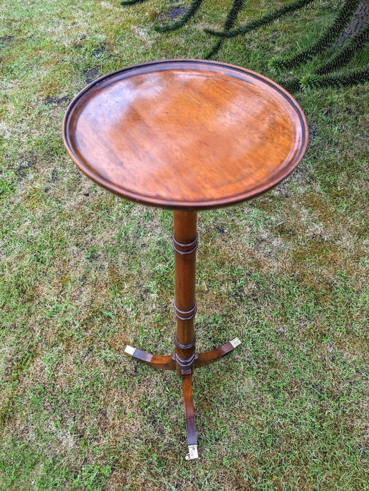 Regency style mahogany jardiniere stand brass caster wheels - Free UK Delivery