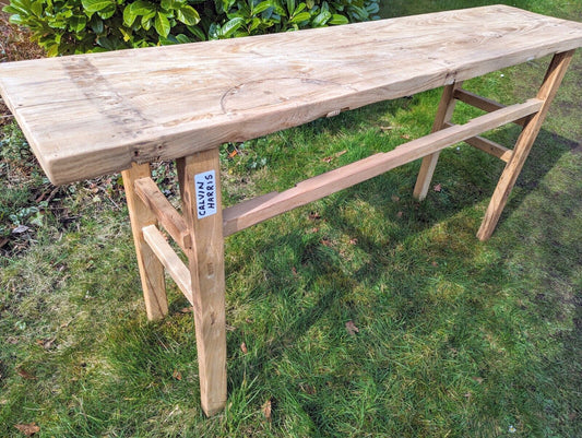Vintage Rustic Reclaimed Pale Elm Console  (Calvin Harris) - Delivery Available